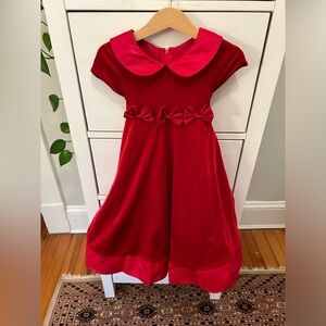Good Lad girl’s size 4 formal velvety red Christmas dress with Peter Pan collar